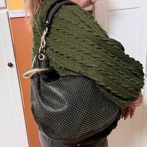 Jimmy Choo Black and Silver Studded Bag w/ Dust Bag